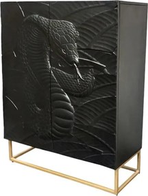 Comoda cu aplicatie exotica pe fronturi SNAKE 120cm negru