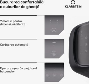 Klarstein SparkIce aparat de făcut gheață, 2 moduri, 1,5 l apă rece, curățare automată, 15 kg/24 h