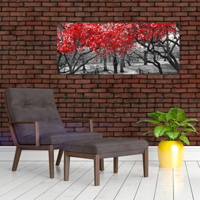 Tablou - Copaci roșii, Central Park, New York (120x50 cm)