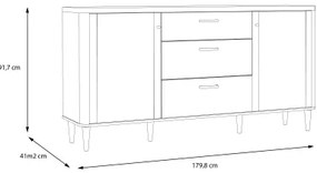 Comodă cu sertare VIRO maro/bej