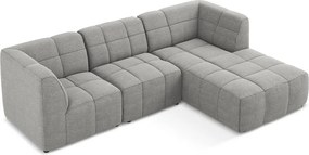 Colțar gri cu tapițerie din țesătură bouclé (cu colț pe partea dreaptă/cu șezlong) Aloha – Makamii