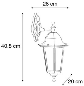 Lămpă de perete clasică pentru exterior neagră IP44 - New Orleans down
