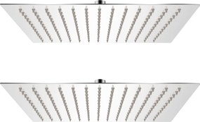 vidaXL Cap de duș tip ploaie, 2 buc., 30x30 cm, oțel inoxidabil