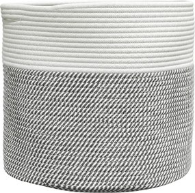 vidaXL Coș de depozitare, gri și alb, Ø40x35 cm, bumbac