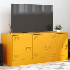 Dulap TV, galben mustar, 99x39x44 cm, otel