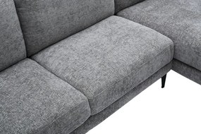 Coltar cu sezlong dreapta, Tesatura Structurata Chenille Gri, MANHATTAN 295cm