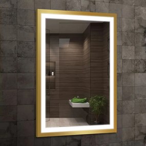 Oglinda reversibila cu iluminare Led Venti Luxled auriu 60 cm x 80 cm