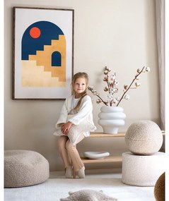 Puf de copii crem cu tapițerie din țesătură bouclé – Wigiwama