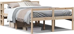 vidaXL Cadru de pat senior cu tăblie, 160x200 cm, lemn masiv pin
