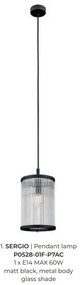 Lustra, Pendul elegant design modern SERGIO negru mat