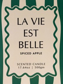Lumânare verde «La vie est belle» – parfum de măr condimentat