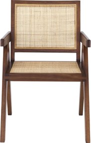 Scaun cu brate design vintage Aristide, maro