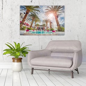 Tablou - palmier cu bazin (90x60 cm)