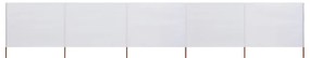 vidaXL Paravan anti-vânt cu 5 panouri alb nisipiu 600x120 cm textil