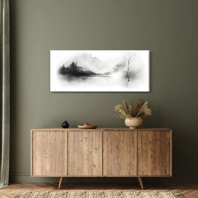 Tablou - pictură cu cerneală de peisaj (120x50 cm)