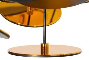Plafoniera design negru cu auriu 54cm 3 lumini - Cerchio