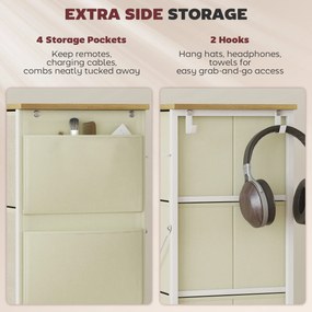 HOMCOM Comodă cu 4 sertare pliabile cu 4 buzunare de depozitare și 2 cârlige | Aosom Romania