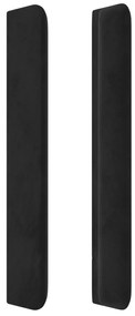 Tablie de pat cu LED, negru, 93x16x118 128 cm, catifea 1, Negru, 93 x 16 x 118 128 cm