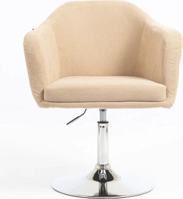 HR832N Scaun Catifea Reiată Premium culoare Bej Ghimbir cu Bază Cromata