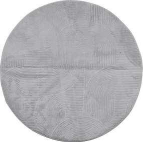 vidaXL Covor IZA aspect scandinav, cu fire scurte, gri, Ø 80 cm