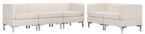 3052791 vidaXL Set de canapele, 5 piese, crem, material textil