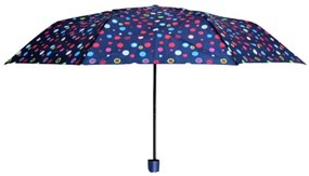 Umbrela MINI manuala, Perletti, Dots - Stripes - Albastru-cerculețe