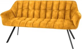 Banca tapitata Papillon 165cm catifea galben mustar