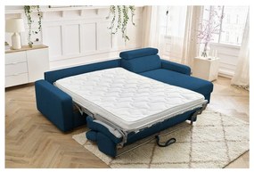 Colțar albastru închis extensibil cu tapițerie din catifea reiată (cu colț variabil) Monaco – Bobochic Paris