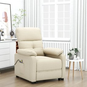 3073821 vidaXL Fotoliu de masaj electric rabatabil, crem, textil