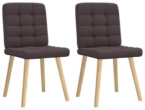 vidaXL Scaune de masă, 2 buc., maro închis, material textil