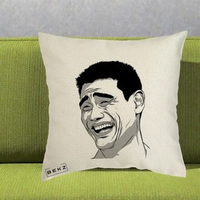 Perna Decorativa Yao Ming Meme, 40x40 cm, Ecru, Husa Detasabila, Perna Inclusa, BEKZ®