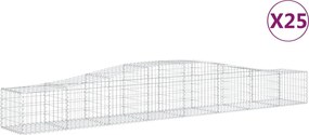 vidaXL Coșuri gabion arcuite 25 buc, 400x50x40/60 cm, fier galvanizat