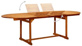 Set mobilier de gradina, 9 piese, lemn masiv de acacia Oval, 9