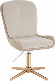 HR690CROSS Scaun Velvet&amp;soft Piele Pu Cremos/Cremos Bază Aurie