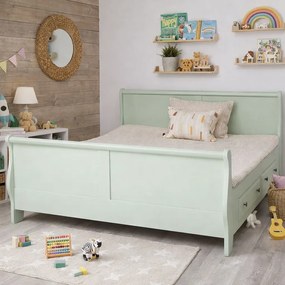 Pat Royal matrimonial cu 2 sertare - 160x200 cm - din lemn masiv de brad