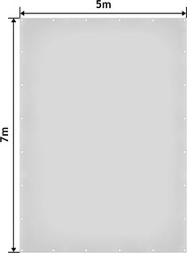 JAGO Prelata 650 g/m², ochiuri de aluminiu, alb, 5 x 7 m