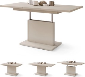 Mazzoni ASTON MINI Bej (Șampanie) - MĂSUȚĂ DE CAFEA MODERNĂ EXTENSIBILĂ REGLABILĂ PE ÎNĂLȚIME MASĂ TRANSFORMABILĂ