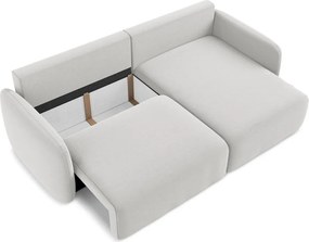 Colțar gri deschis extensibil/cu spațiu de depozitare cu tapițerie din catifea (cu colț pe partea dreaptă/cu șezlong) Kalena – Makamii