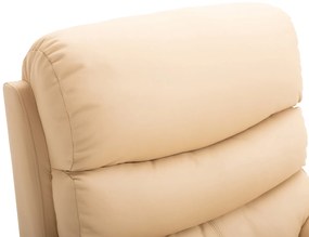 Homcom Fotoliu Relax cu suport pentru picioare care se poate ridica Fotoliu rabatabil fotolii pentru cameră din piele ecologică Fotoliu ergonomic Bej