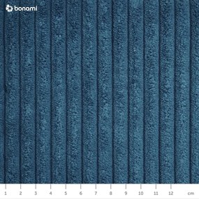 Canapea albastră extensibilă cu tapițerie din catifea reiată 218 cm Tori – Bonami Selection