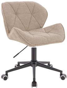 HR111K Scaun Latte Boucle cu Bază Neagră