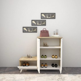 Set mobilier pentru hol Tapie (Stejar + Alb). 1072688