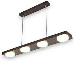 Lustra LED rustica fabricata manual din lemn OKIO 4L