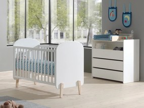 Set KIDDY este format dintr-un Pat copii pentru copii (60x120) cu comodă cu 3 sertare și un schimbător.
