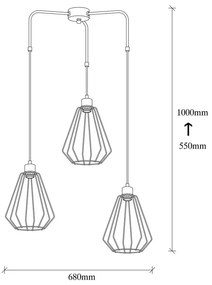 Lustră metalică Opviq lights Mathaios, negru