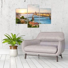 Tablou cu orașul Budapesta și râu (90x60 cm)