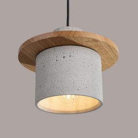 Sollux SL.1363 - Pendul pe cablu MAB 1xE27/15W/230V Ø 22 cm beton/gri