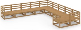 vidaXL Set mobilier de grădină, 10 piese, lemn masiv de pin