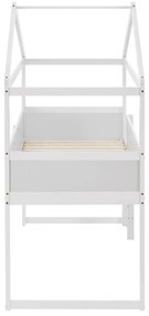 Pat supraetajat copii Josy 90 x 200 cm cu scara - alb