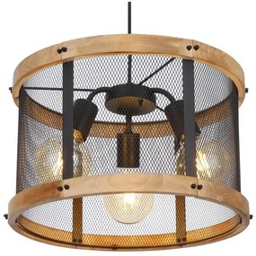 Pendul design industrial Jeanie negru, maro